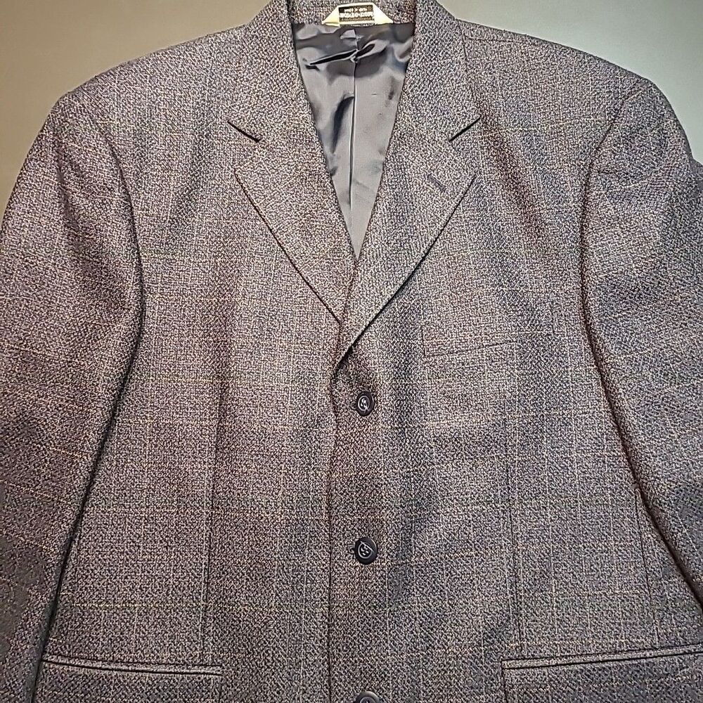 Pronto Uomo Silk & Wool Sport Coat Mens 42S Black Blazer Suit 3 Button EXC